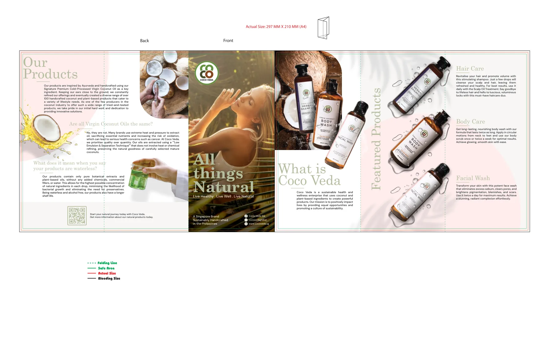 Coco Veda original multi-panel brochure