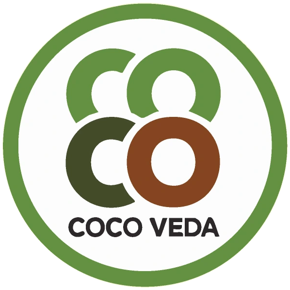Redesigned Coco Veda circular logo without surrounding background
